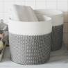 Storage Baskets 2 pcs Grey and White Ø28x28 cm Cotton Colour grey and white Size 28 x 28 cm 