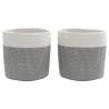 Grey and White Cotton Storage Baskets - 2 pcs Ø28x28 cm