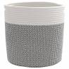 Grey and White Cotton Storage Baskets - 2 pcs Ø28x28 cm