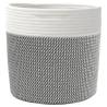 Grey and White Cotton Storage Baskets - 2 pcs Ø28x28 cm