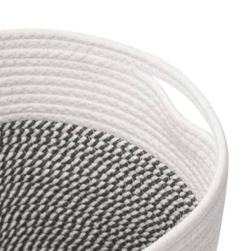 Grey and White Cotton Storage Baskets - 2 pcs Ø28x28 cm