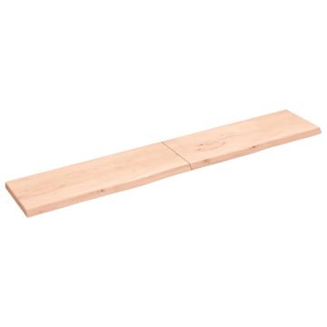 Wall Shelf - Untreated Solid Wood Oak | 220x40x(2-4) cm