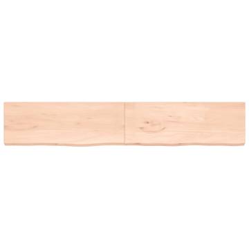 Wall Shelf - Untreated Solid Wood Oak | 220x40x(2-4) cm