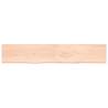 Wall Shelf - Untreated Solid Wood Oak | 220x40x(2-4) cm