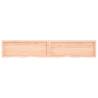 Wall Shelf - Untreated Solid Wood Oak | 220x40x(2-4) cm