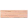 Light Brown Wall Shelf - Solid Oak Wood 100x30cm