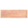 Light Brown Wall Shelf - Solid Oak Wood 100x30cm