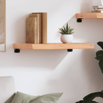 Wall Shelf Light Brown - Solid Oak Wood (60x40 cm) | Hipo Market