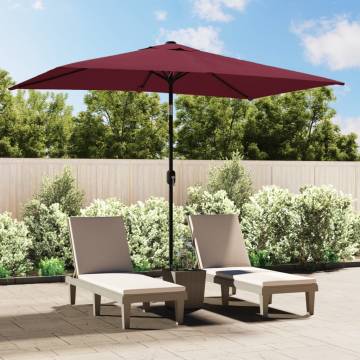 Outdoor Parasol with Metal Pole - Bordeaux Red 300x200 cm