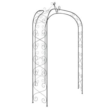 Elegant Black Garden Arch - 180x255 cm Steel Design