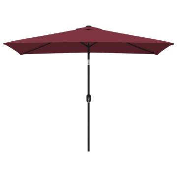 Outdoor Parasol with Metal Pole - Bordeaux Red 300x200 cm