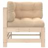 Corner Sofa with Cushions | Solid Wood Pine for Outdoor Comfort