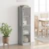 Stylish Highboard with Glass Doors - Grey Sonoma 35x37x142 cm