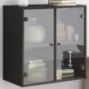 Wall Cabinet with Glass Doors Black 68x37x68.5 cm Colour black Quantity in Package 1 Number of 