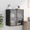 Elegant Black Wall Cabinet with Glass Doors - 68x37x68.5 cm