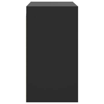 Elegant Black Wall Cabinet with Glass Doors - 68x37x68.5 cm