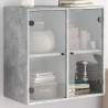 Wall Cabinet with Glass Doors Concrete Grey 68x37x68.5 cm Colour concrete grey Quantity in Package 1 Number of 