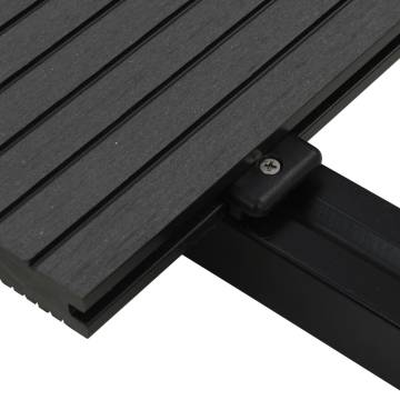 WPC Solid Decking Boards 10 m² - Durable Black Composite Set