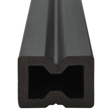 WPC Solid Decking Boards 10 m² - Durable Black Composite Set