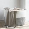 Laundry Basket Grey and White Ø55x36 cm Cotton Colour grey and white Size 55 x 36 cm Quantity in Package 1 