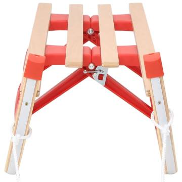 Folding Sledge Wood 110 cm - Smooth Winter Fun