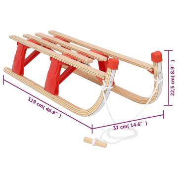 Folding Sledge Wood 110 cm - Smooth Winter Fun