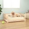 Dog Bed 75.5x55.5x28 cm Solid Wood Pine Colour natural Size 75.5 x 55.5 x 28 cm 