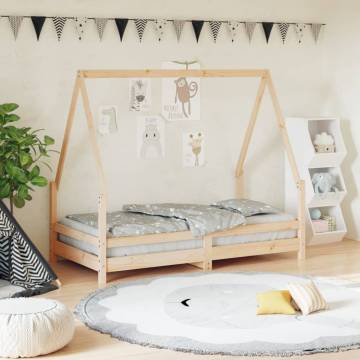 Kids Bed Frame 80x160 cm Solid Wood Pine - Fun & Sturdy