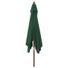 Garden Parasol with Wooden Pole - Green 300x300 cm