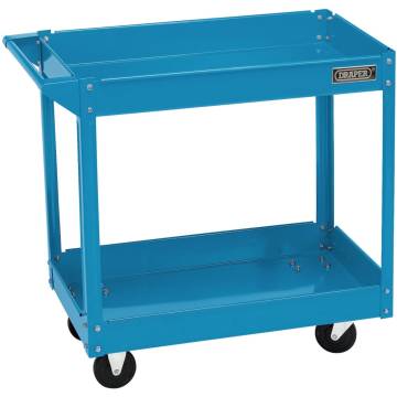 Draper Tools 2 Tier Blue Tool Trolley - Easy Mobility & Storage