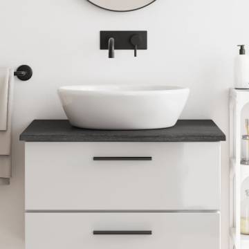 Dark Brown Solid Wood Bathroom Countertop 80x60 cm | HipoMarket