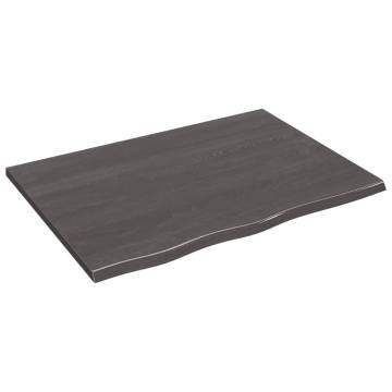 Dark Brown Solid Wood Bathroom Countertop 80x60 cm | HipoMarket