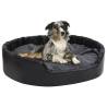 Dog Bed Black and Dark Grey 99x89x21 cm Plush and Faux Leather Colour dark grey Size 99 x 89 x 21 cm 