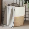 Storage Basket Beige and White Ø43x38 cm Cotton Colour beige Size 43 x 38 cm 