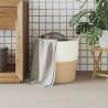 Stylish Beige & White Cotton Storage Basket | Ø43x38 cm