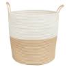 Stylish Beige & White Cotton Storage Basket | Ø43x38 cm