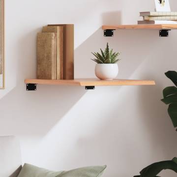 Wall Shelf Light Brown - Solid Oak Wood | HipoMarket