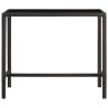 Brown Garden Bar Table - 130x60x110 cm Poly Rattan & Glass