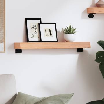 Wall Shelf Light Brown - Solid Oak 60x10x6 cm | HipoMarket