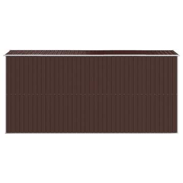 Garden Shed Dark Brown 192x440 cm | Durable Steel Storage