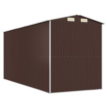 Garden Shed Dark Brown 192x440 cm | Durable Steel Storage