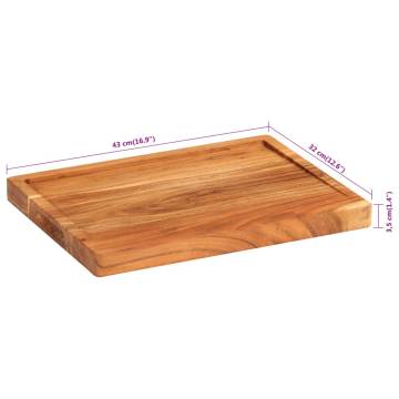 Solid Acacia Wood Chopping Board 43x32 cm | Hipomarket