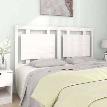 Stylish White Bed Headboard - Solid Pine Wood, 145.5x4x100 cm