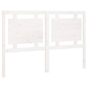 Stylish White Bed Headboard - Solid Pine Wood, 145.5x4x100 cm