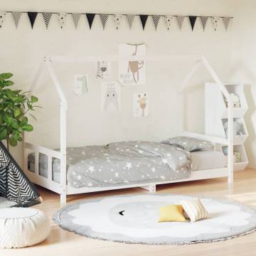 Kids Bed Frame White 90x190 cm - Solid Wood Pine