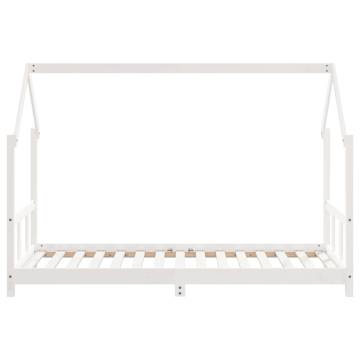 Kids Bed Frame White 90x190 cm - Solid Wood Pine