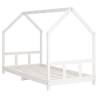 Kids Bed Frame White 90x190 cm - Solid Wood Pine