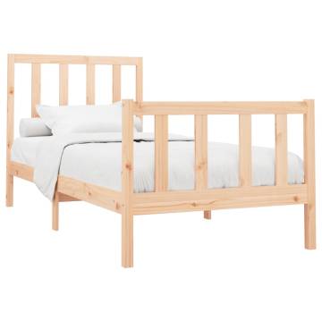 Bed Frame Solid Wood Pine 100x200 cm - Modern Design