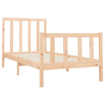 Bed Frame Solid Wood Pine 100x200 cm - Modern Design