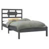 Grey Solid Wood Bed Frame 90x200 cm - Stylish & Sturdy